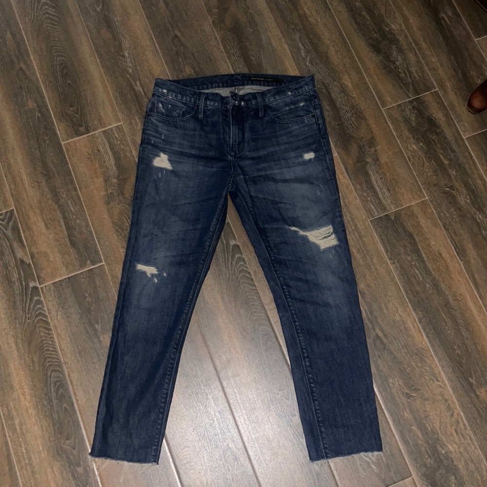 Black Orchid Straight Leg Cropped & Frayed Jeans